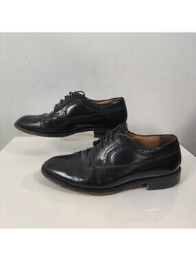 Bostonian Luxe Men’s Black Leather Wingtip Oxford Dress Shoes Size 7